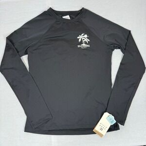 Billabong Sol Searcher Rashguard Womens L Black UPF 50+ Long Sleeve‎ Swim Top